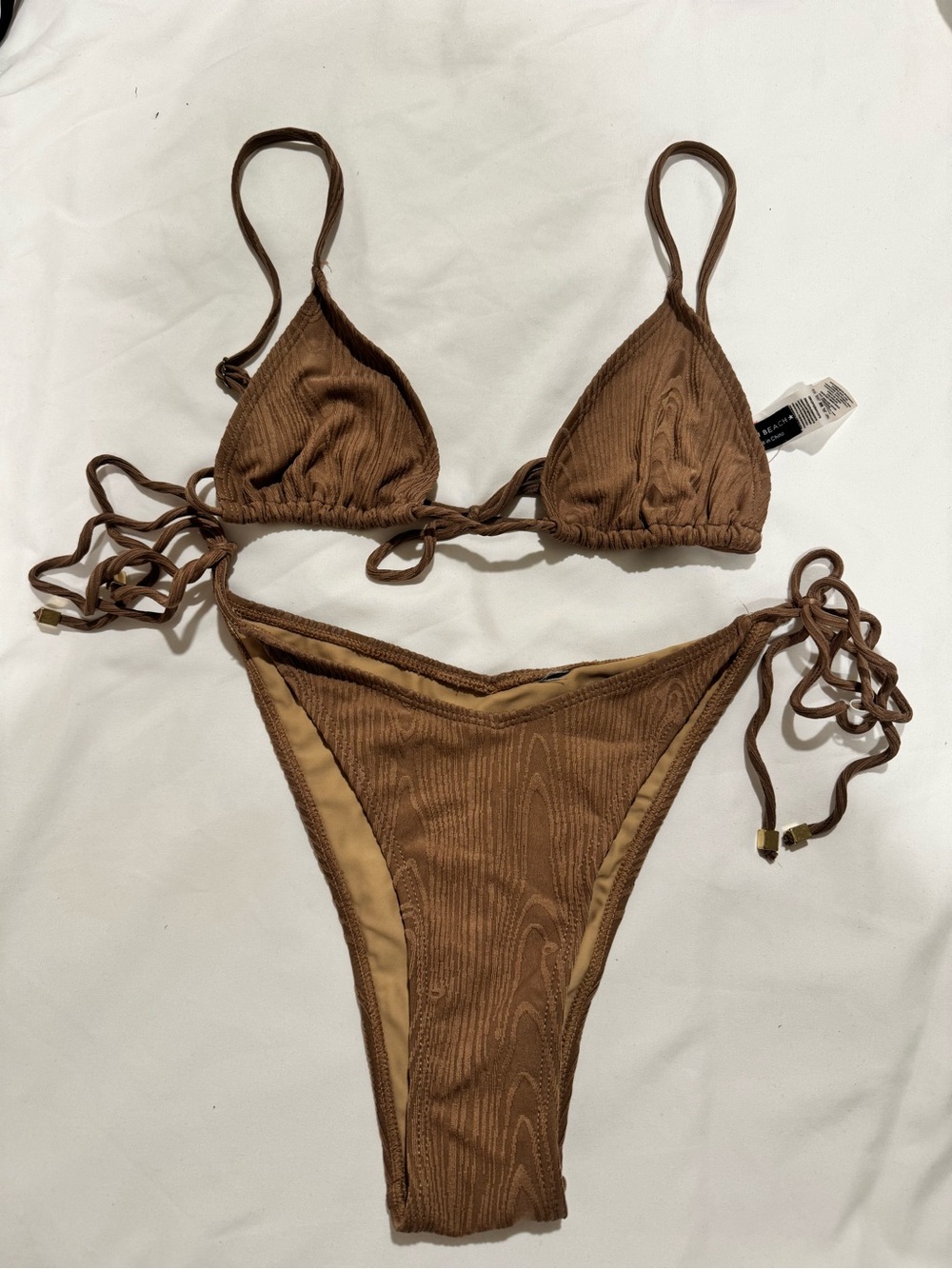 South Beach Brown Bikini Size 4 Small